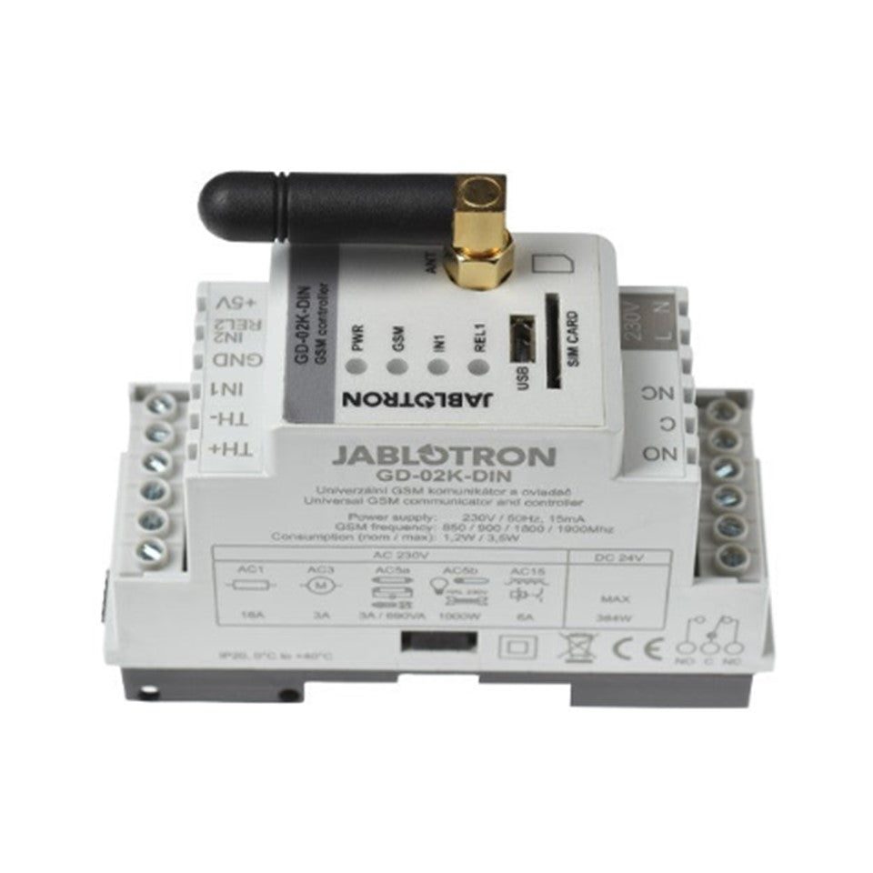 Jablotron GD-02K-DIN Universal GSM Communicator and controller